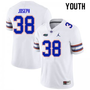 Youth Florida Gators #38 Carlson Joseph NCAA Nike White Authentic Stitched College Football Jersey AKY4362FJ